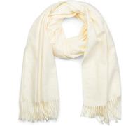 styleBREAKER Unisex Woven Viscose Scarf with Fringes,Cream