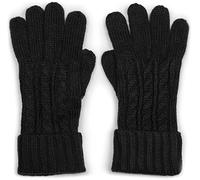 styleBREAKER warm gloves with plait pattern and double cuff, winter knitted gloves, ladies 09010009, Colour:Black