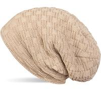 styleBREAKER Warming Braided Pattern fine Knit Slouch Beanie with an Ultra Soft Fleece Lining, Unisex 04024058, Colour:Sand