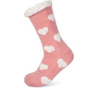 styleBREAKER women ABS cosy socks with teddy lining and hearts pattern, non-slip socks, sizes 35-42 EU / 5-10 US / 4-8 UK 08030007, Colour:Pink-White