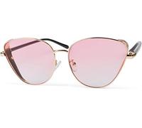 styleBREAKER women cat's eye sunglasses with glitter element on the glass and polycarbonate lenses, cat's eye shape, retro look 09020104, Colour:Frame gold/glass pink tinted