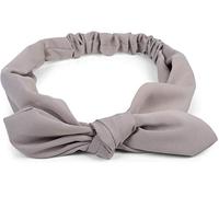 styleBREAKER women hairband plain bow and elastic, hairband, headband, pin-up, rockabilly 04026035, Colour:Grey