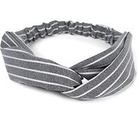 styleBREAKER women hairband with pinstripe pattern, twist knot and elastic, hairband, headband, pin-up, rockabilly 04026038, Colour:Black
