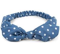 styleBREAKER women hairband with polka dots pattern, flexible bow and elastic, hairband, headband, pin-up, rockabilly 04026036, Colour:Blue
