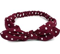 styleBREAKER women hairband with polka dots pattern, flexible bow and elastic, hairband, headband, pin-up, rockabilly 04026036, Colour:Claret-Red