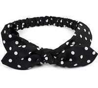 styleBREAKER women hairband with polka dots pattern, flexible bow and elastic, hairband, headband, pin-up, rockabilly 04026036, Colour:Black
