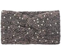 styleBREAKER women knit headband with pearls, metallic yarn and knot, hairband, headband 04026029, color:Rose-Black