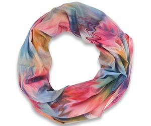 styleBREAKER Women Loop scarf in multicoloured colour blocking style, tube scarf multicoloured multicoloured, scarf 01017136 | XXL 90x40 cm scarf, airy lightweight fabric for summer, can be wrapped twice around the neck.