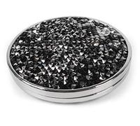 styleBREAKER women round magnetic jewellery pendant with rhinestones for scarves, shawls or ponchos, brooch 05050074, Colour:Black