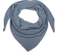 styleBREAKER Women XXL Knitted Triangle Scarf with Rice Grain Knitting Pattern in Plain Blue