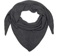 styleBREAKER Women XXL Knitted Triangle Scarf with Rice Grain Knitting Pattern in Plain Colours, Dark Grey