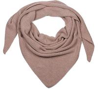 styleBREAKER Women XXL knitted triangle scarf with rice grain knitting pattern in plain colours, scarf, light scarf 01020042, Colour:Old Rose
