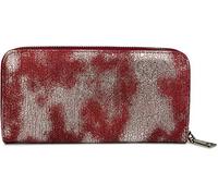 styleBREAKER Womens Antique Metallic Faux Leather Wallet,Bordeaux-Red/Silve