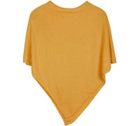 styleBREAKER Womens Asymmetric Fine Knit Round Neck Poncho,Yellow