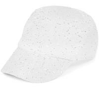 styleBREAKER Women's Baseball Cap Solid Color Woven with Sequins, Airy Summer Basecap, Adjustable Metal Buckle 04023094, Colour:White