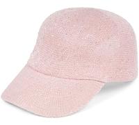 styleBREAKER Women's Baseball Cap Solid Color Woven with Sequins, Airy Summer Basecap, Adjustable Metal Buckle 04023094, Colour:Rose