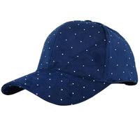 styleBREAKER Women's Baseball Cap with Rhinestone Studs, 6-Panel Velvet Baseball Cap with Curved Peak, Adjustable Plain Cap with Fastening, 56-59 cm, darkblue, One Size