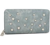 styleBREAKER Womens Beaded Wallet with Zipper,Light Blue