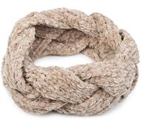 styleBREAKER Womens Braided Chenille Knit Headband,Beige | Elastic Polyester Headband, 59 cm Circumference, 23 cm Width, 6 cm Band, Soft.