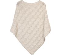 styleBREAKER Womens Cable Knit Poncho Round Neck | Triangular Poncho, 80cm Back Length, Elastic One Size, Soft Warm Material, Sleeveless.