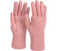 styleBREAKER Women's Cozy Touchscreen Gloves with Removable Knit Cuffs, Warm Winter Gloves for Icy Days 09010022, Colour:Rose