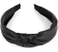 styleBREAKER Womens Faux Leather Wide Knot Headband,Black