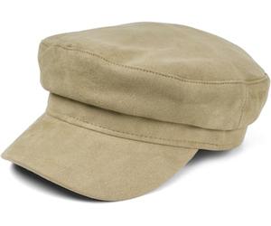 styleBREAKER Womens Faux Suede Baker Boy Cap | Bakerboy Cap, 5.5cm curved brim, soft lining, sweatband & adjustable drawstring for 57cm circumference.