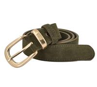 styleBREAKER Women's Genuine Leather Belt 3 cm | Soft Cowhide with Velour Finish | Elegant Antique Gold Buckle | Vintage Suede Look for Jeans & Dresses | Adjustable, Olive, size:90cm