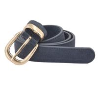 styleBREAKER Women's Genuine Leather Belt 3 cm | Soft Cowhide with Velour Finish | Elegant Antique Gold Buckle | Vintage Suede Look for Jeans & Dresses | Adjustable, Denim Blue, size:90cm