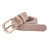 styleBREAKER Womens Genuine Leather Belt Suede Look | 100% split leather belt, 3 cm wide, for waist 80-105 cm. Classic single-prong buckle in vintage antique gold.
