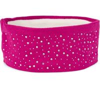 styleBREAKER Women's Headband with Rhinestones and Soft Fleece Lining, Fine Knit Hairband, Warm Headband 04026003, Colour:Raspberrys