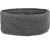 styleBREAKER Women's Headband with Rhinestones and Soft Fleece Lining, Fine Knit Hairband, Warm Headband 04026003, Colour:Grey