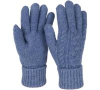 styleBREAKER Women's knitted gloves with cable knit pattern, warm winter finger gloves, versatile colours 09010051, Colour:Denim Blue