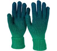 styleBREAKER Women's knitted gloves with colour gradient pattern, winter ombré knitted gloves, finger gloves 09010045, Colour:Petrol-Green