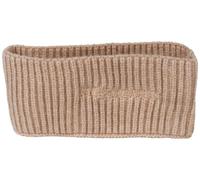 styleBREAKER Women's Knitted Headband with Ribbed Pattern, Logo Embroidery, Warm Winter Hairband, Headband 04026068, Colour:Light Brown