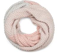 styleBREAKER Women's Knitted Loop Scarf 2-Coloured with Ombre Gradient, Pink-Light Grey