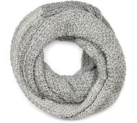 styleBREAKER Women's Knitted Loop Scarf 2-Coloured with Ombre Gradient, Rice Grain Knitted Pattern, Warm Winter Knitted Scarf 01018165, Colour:Light Grey-Grey