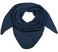 styleBREAKER Women's Large Knitted Triangle Scarf Solid Colored Marbled | Soft Warm Winter Triangle Cloth | Knitted Scarf Made of Viscose Wool for Cozy Looks, Dark Blue