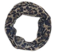 styleBREAKER Womens Leopard Print Infinity Scarf,Brown-Black