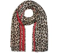 styleBREAKER Womens Leopard Print Viscose Scarf,Brown-Red