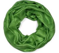 styleBREAKER Women's lightweight and silky loop scarf in solid colors, a simple summer tubular scarf in a single color 01017063, Colour:Green