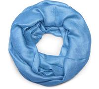 styleBREAKER Women's lightweight and silky loop scarf in solid colors, a simple summer tubular scarf in a single color 01017063, Colour:Blue