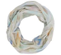 styleBREAKER Womens Loop Scarf Heart Brushstroke Print,Beige-Mint
