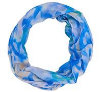 styleBREAKER Womens Loop Scarf Heart Brushstroke Print,Blue