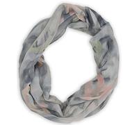 styleBREAKER Womens Loop Scarf Heart Brushstroke Print,Grey-Rose