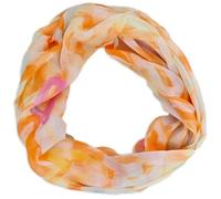 styleBREAKER Womens Loop Scarf Heart Brushstroke Print,Orange