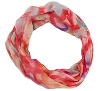 styleBREAKER Womens Loop Scarf Heart Brushstroke Print,Red