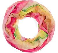 styleBREAKER Womens Loop Scarf Watercolor Gradient,Yellow-red-green