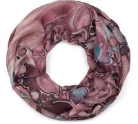 styleBREAKER Women's loop scarf with colourful acrylic pouring pattern, elegant cosmic flow tube scarf multicoloured 01017159, Colour:Mauve-Rose