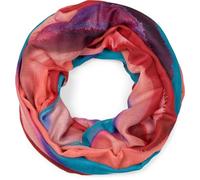 styleBREAKER Women's loop scarf with elegant watercolour gradient, light and soft tube scarf, multicoloured 01017163, Colour:Red-Orange